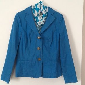 LL Bean blue cotton blazer